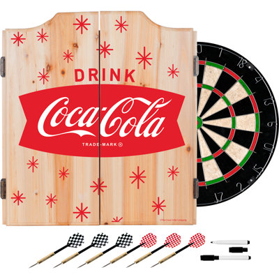 Trademark Global Bristle Dartboard And Cabinet Set (Darts Included)