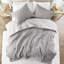 Édredon 3 pièces pour lit double / grand, mélange de coton et rembourré, tissé, gris avec