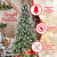 Arbre de Noël de 5 pi, 1131 pointes, 47 baies rouges, pin, branches de Pe + givrées, installation à charnières facile, arbre de support avec baies et Pe + à pointe de neige, support en métal