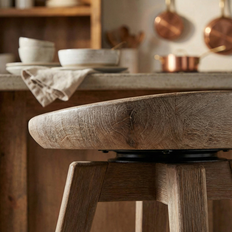 Tabouret de bar et de comptoir Saunderstown, Gris délavé, Tabouret de comptoir (siège d'une hauteur de 24,5