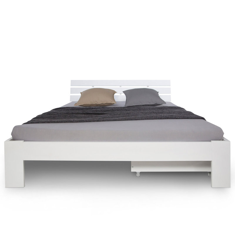 Noille European Double (140 x 200cm) Bed, White