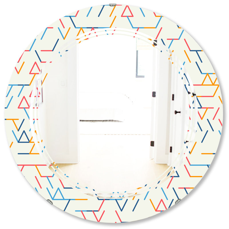 Miroir mural moderne à motif géométrique abstrait triple C, 23,6 po x 23,6 po
