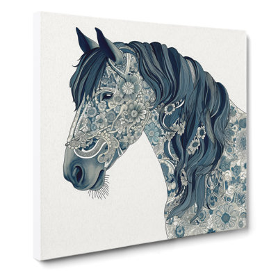 Shire Horse Paisley Art - Wrapped Canvas