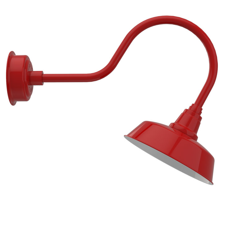 Luminaire de grange d’extérieur à del Vandervliet, H 8po x l 12 po x P 12 po, Rouge cerise