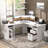 Detcho 60'' L Shaped Executive Desk with Drawers and Power Outlets-673389978