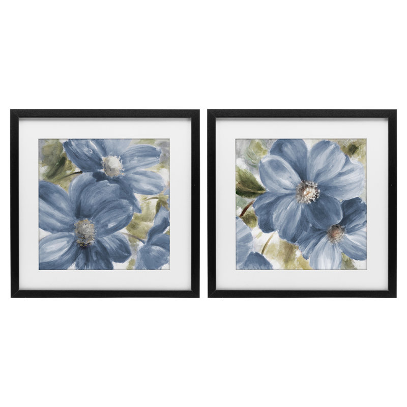 "Floral Walk in Beauty", ensemble de 2 impressions encadrées sous verre, design par Lanie Loreth, H 16 po x l 16 po