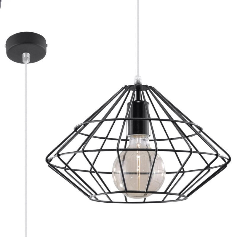 1 - Light Stainless Steel Pendant, Black