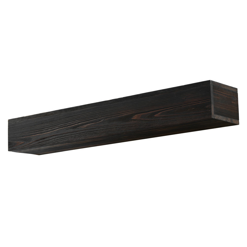 Rustic Wood Fireplace Mantel,Wall-Mounted & Floating Shelf For Home Decor, 6" H x 72" W x 9" D, Espresso