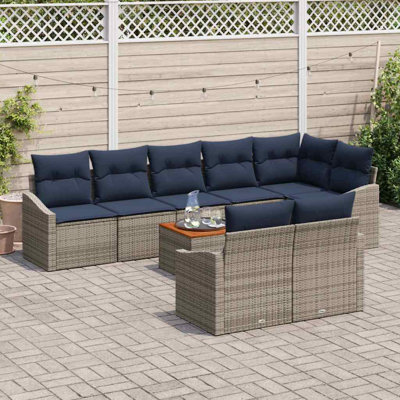 Ensemble de canapé de jardin avec coussin 9 pièces vidaXL