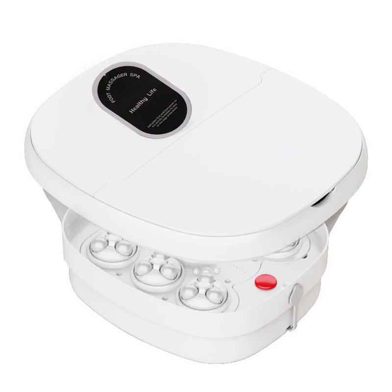 Collapsible Foot Spa with Heat Bubble Red Light Timer Function Temperature Control Compact Size Stress Relief Foot Bath Massager