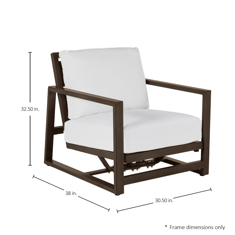 Avondale Patio Lounge Chair with Cushions, Welt + Standard Fill, Natural White, Oak