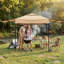 3,3 X 12,5 pi Pavillon de jardin pour barbecue avec toit et toit kaki-124522622