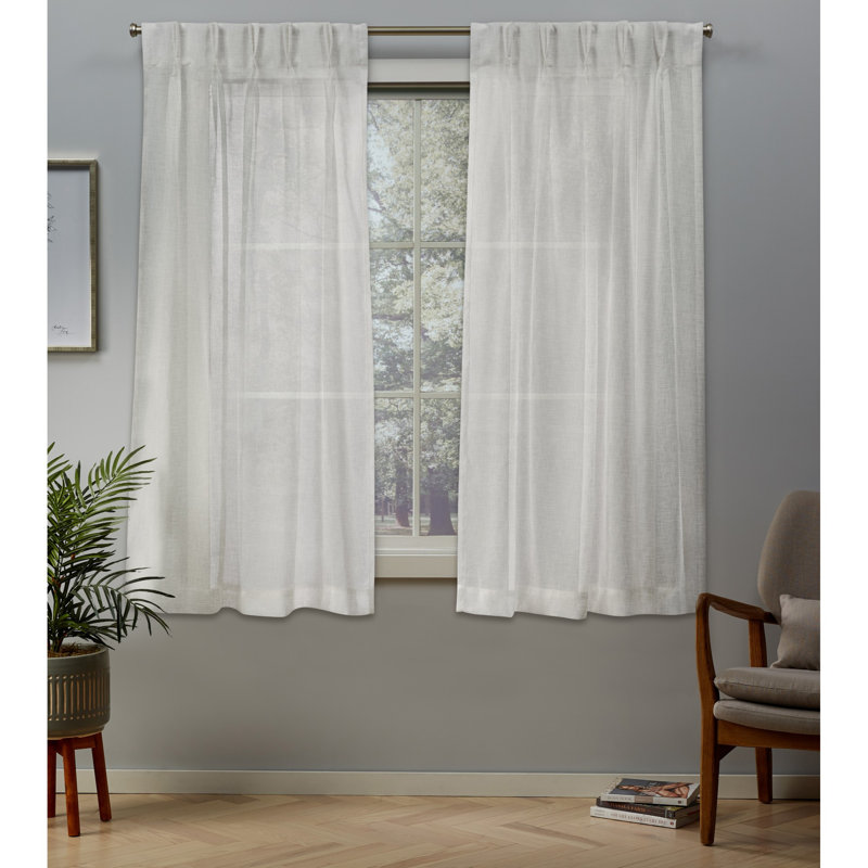Lusetta Semi-Sheer Curtain Panel Pair, Snowflake, 30" W x 63" L