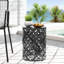 Grande table de bout d'extérieur moderne en métal, motif taillé en fer avec motif floral attrayant, cadre thermolaqué, sans assemblage, noir, décoration enchanteresse latérale de 13,59 po x 13,59 po x 17,56 po, assemblage requis,-1465992918