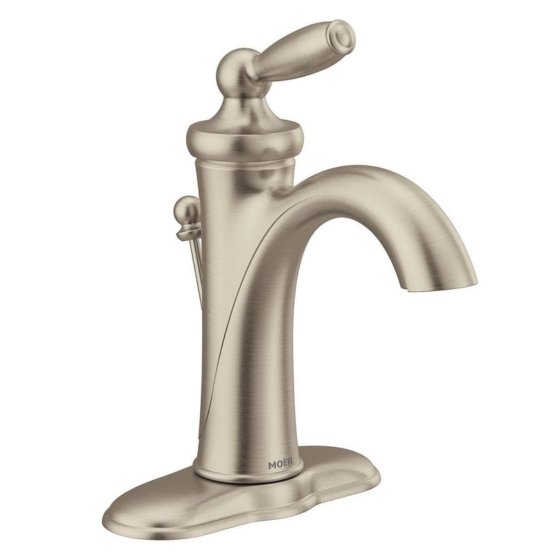Brantford Single Hole Bathroom Faucet with Drain Assembly, Brushed Nickel