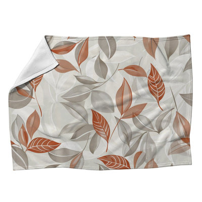 Botanical Cool Motif Machine Printed Throw Blanket