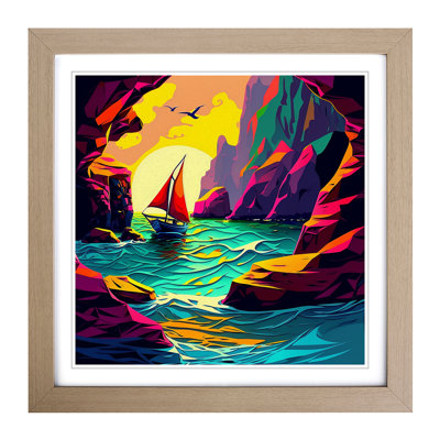 Seascape Fauvism - Single Picture Frame Print on Wood