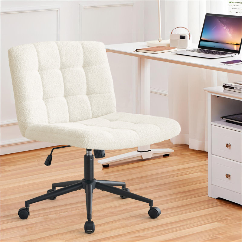 Latitude Run® Deondrae Faux Sherpa Upholstered Swivel Task Chair | Wayfair