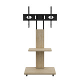 Tv Stand With Shelf For Living Room, Bedroom,Offices,Mobile Tv Cart For 32-75 Inches,Floor Stand With Mount On Lockable Wheels