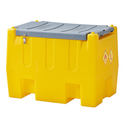 Portable Diesel Tank, 58 Gallon Capacity Diesel Fuel Tank with 12V Electric Transfer Pump and 13.1ft Rubber Hose, Wheel Chocks and Lashing Straps