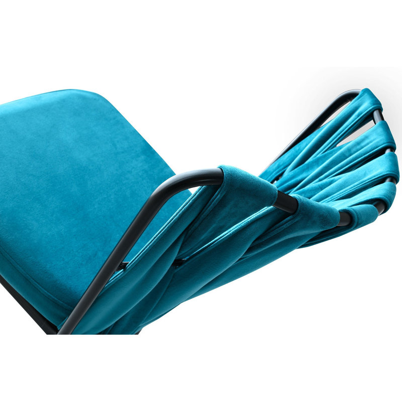 Aschwin Upholstered Windsor Back Armchair, Black Blue