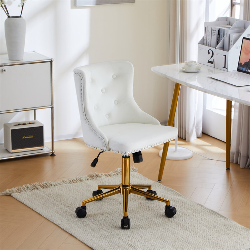 Matthias Task Chair Office Chairs Makeup chair, Gold, White