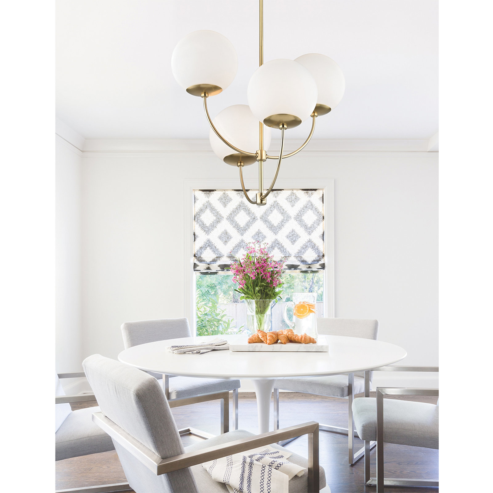 Sanat 4 - Light Tiered Chandelier, Aged Brass