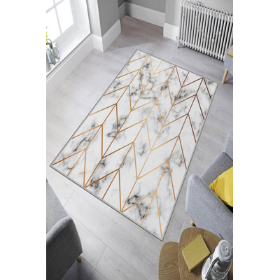 Premium Woven Carpet, 5.2 x 7.5 ft, 100% Polyester, Antibacterial, Non-Slip Underside, 0.3 in Pile Height | Machine Washable, 3D Digital Print | Perfect for Living Room, Bedroom & Office Décor
