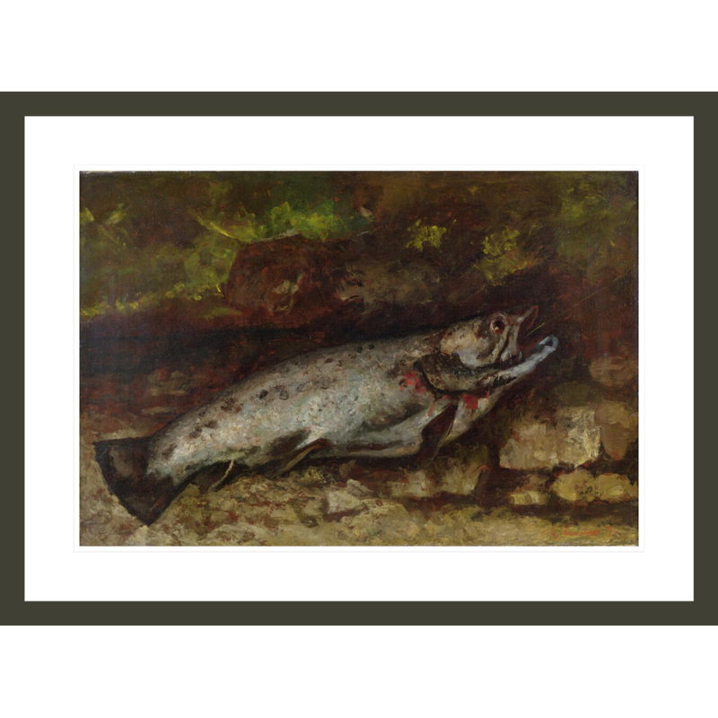 «The Trout» par Gustave Courbet, impression giclée encadrée, H 21,95 po x l 29,5 po