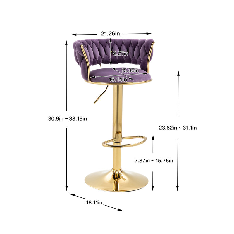 Esthétique moderne en polyester réglable pour tabourets de bar réglables pour la cuisine et la salle à manger