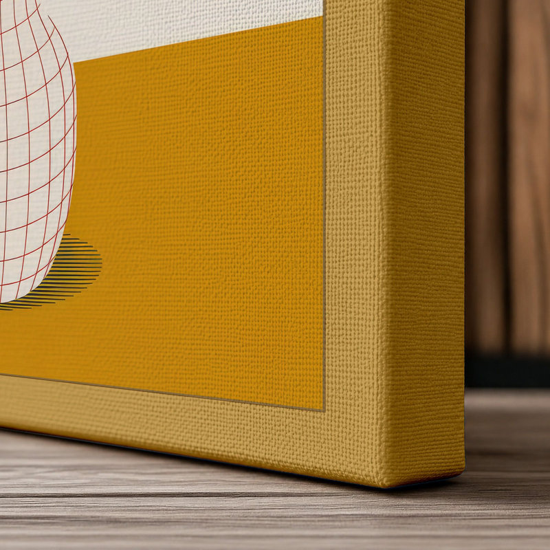 Potted Carnations Botanical - Wrapped Canvas, 18x12 - 45.7 x 30.5 cm, Ochre Border