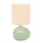 Stoneware Organic Shaped Table Lamp With Linen Shade And Inline Switch In Crackle Glaze