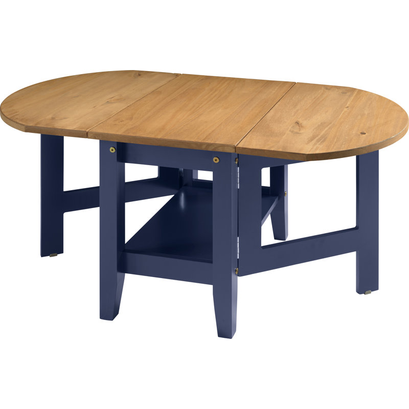 Allbritton Drop Leaf Coffee Table, Blue