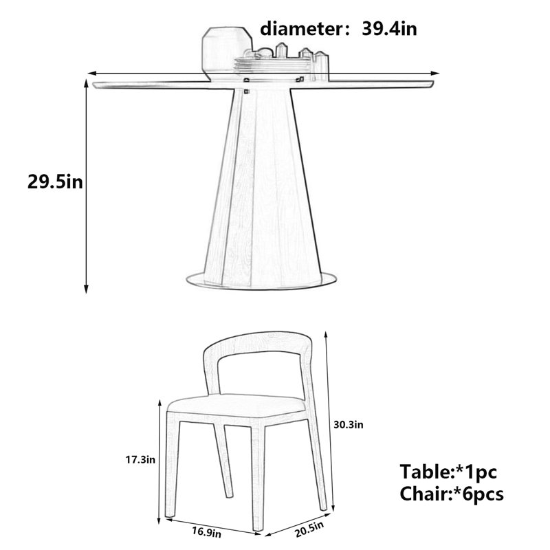 Table de salle à manger de luxe en bois de noyer - stable et élégante, H 29,5 po x L 39,4 po x l 39,4 po