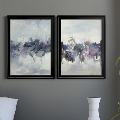 Oiseaux I - ensemble de 2 peintures sur toile encadrées