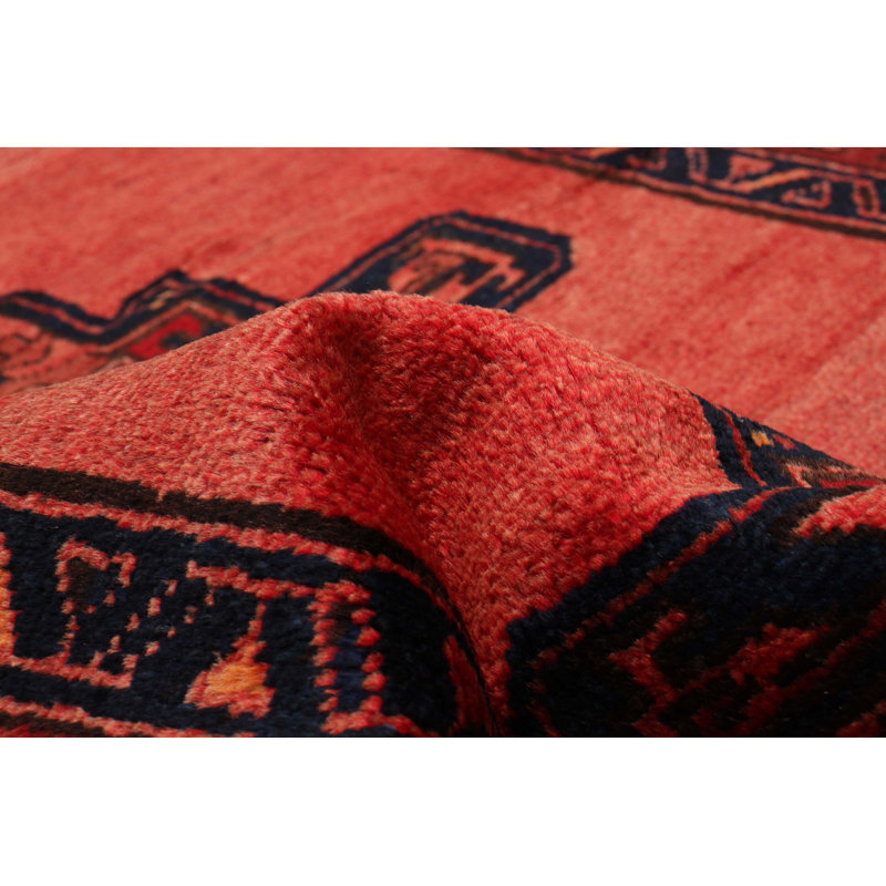 Tapis rouge en laine style années 1990 3 pi 4 po x 6 pi 4 po Yia