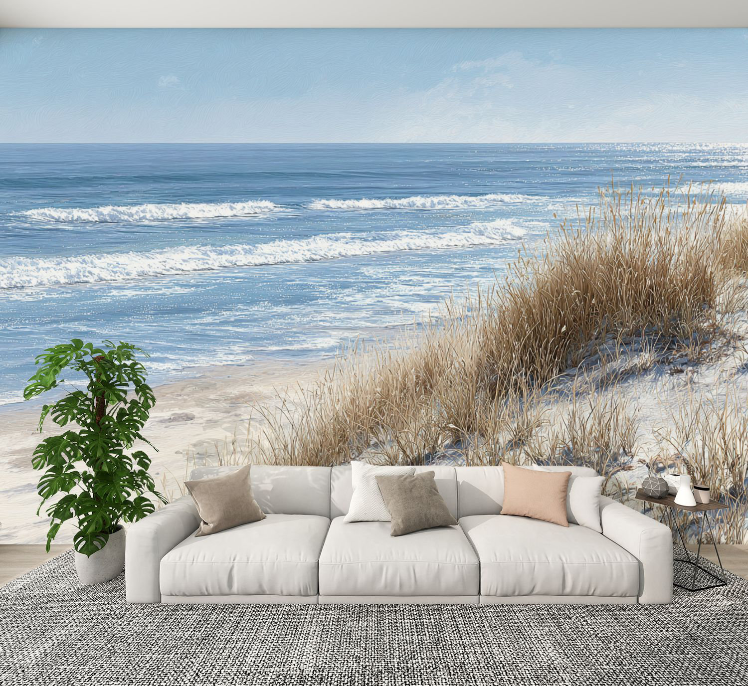 Red Barrel Studio Coastal Peel and Stick Wallpaper Dunes Tall Grasses ...
