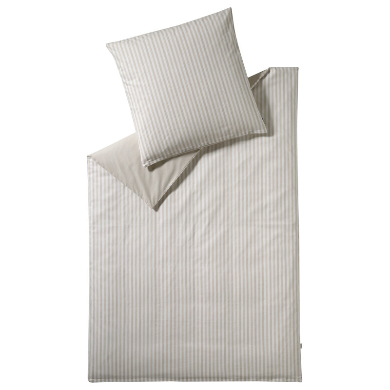 Herringbone Reversible Duvet Cover Set, Light Grey/White, Double - 2 Pillowcases (80 x 80 cm)