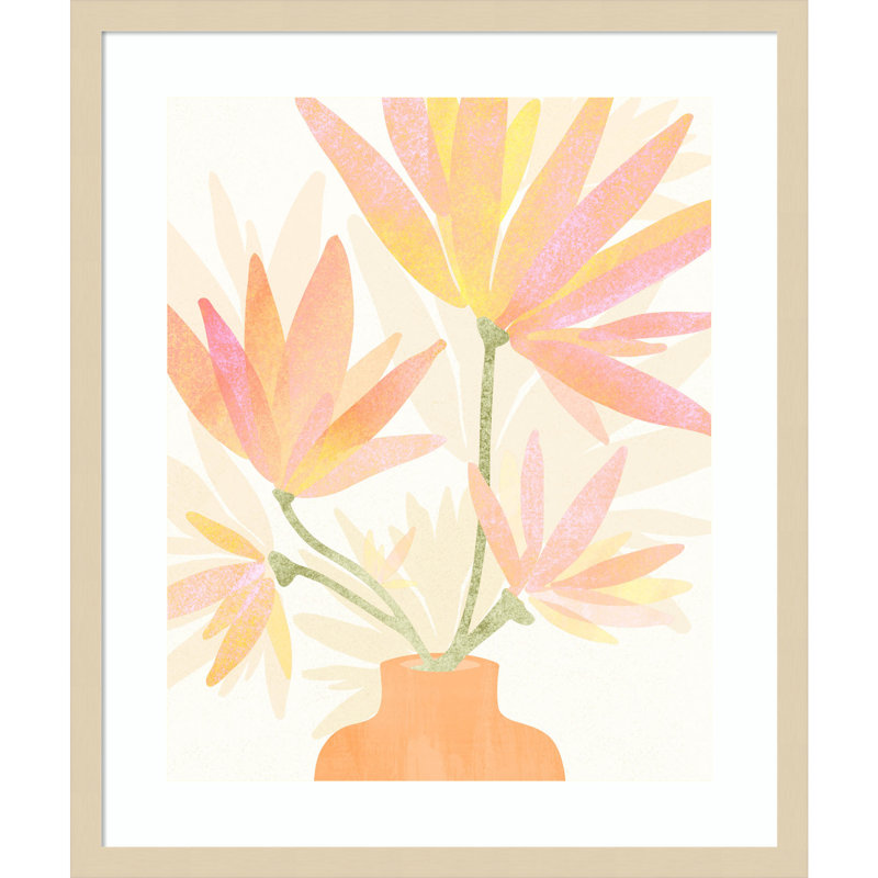 «Sweet Pink Floral» par Kristian Gallagher, impression sur bois encadrée, H 25 po x l 21 po