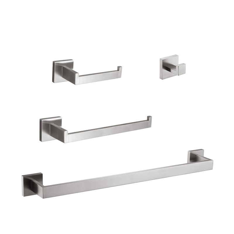 4 - Piece Bathroom Hardware Set, Brushed Nickel