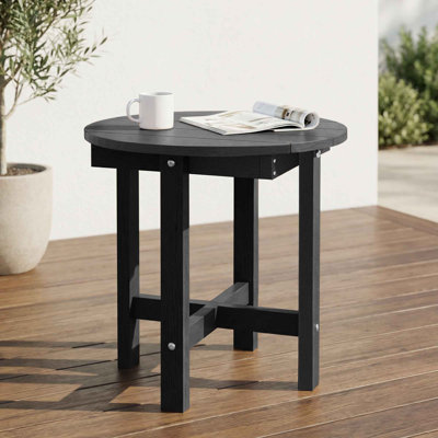 Outdoor Side Table, HDPE Small Outdoor Adirondack Side Tables, Weather Resistant & Easy Maintenance Patio End Table for Patio, Porch, Deck, Pool