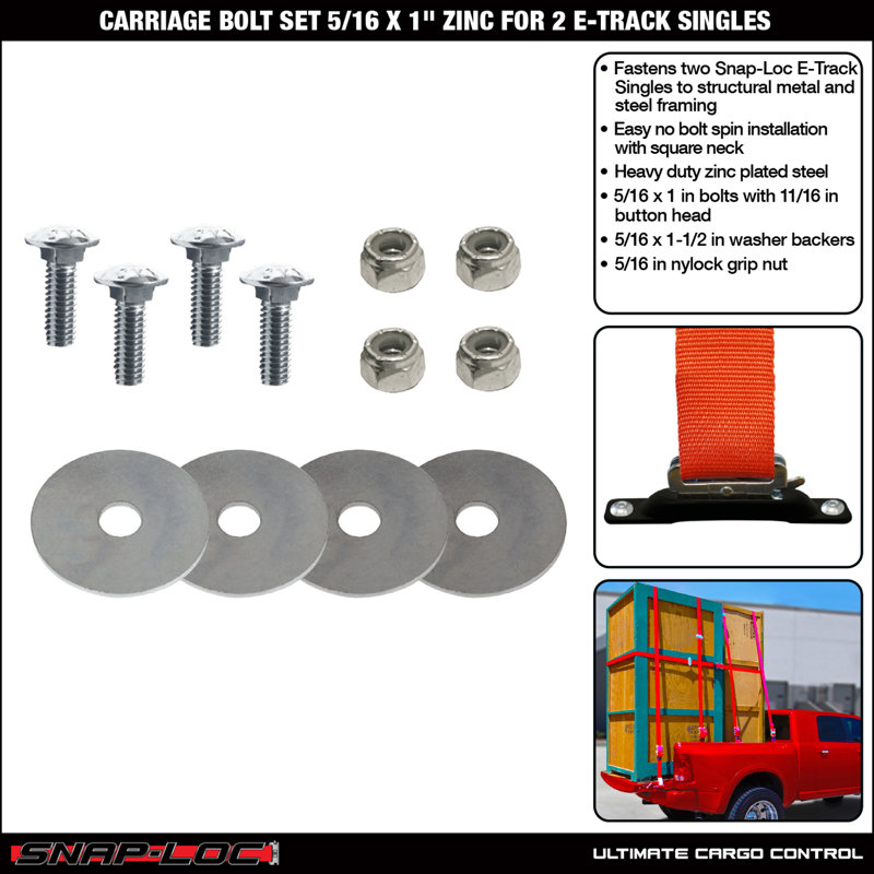 Ensemble de boulons de calèche pour fixer 2 rails simples