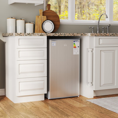 HOMCOM 91L Freestanding Under Counter Fridge with Chiller Box
