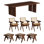 6 - Person Walnut Solid Wood Top Double Pedestal Base Dining Set