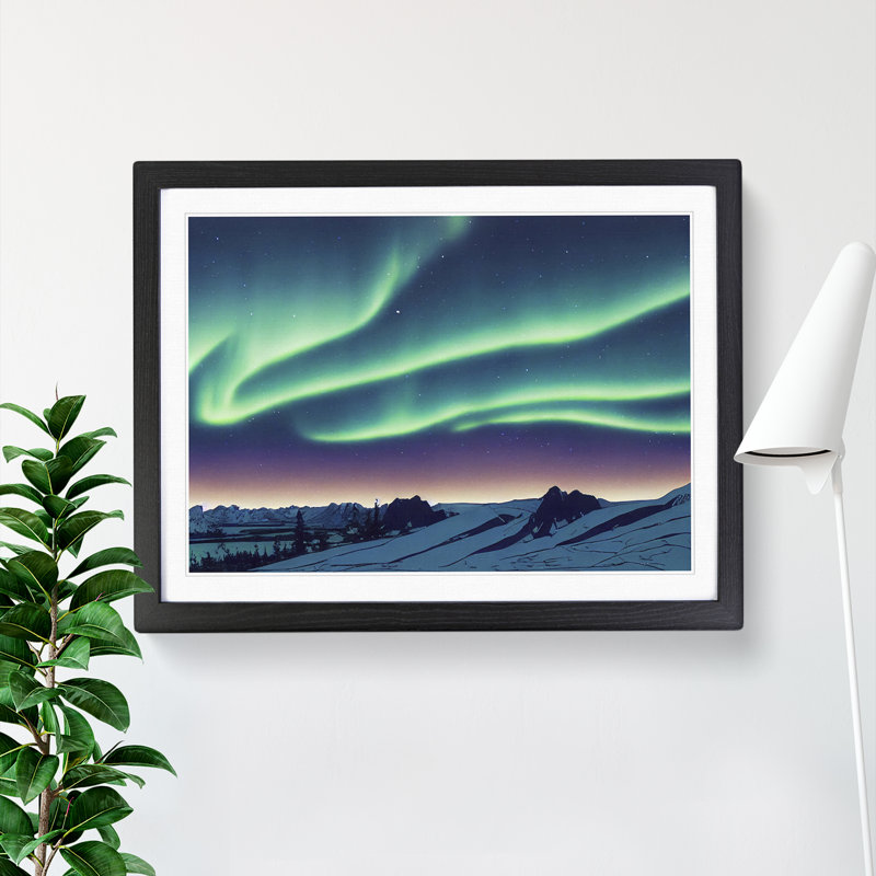Intoxicating Northern Lights - Single Picture Frame Print, Black, 46cm H x 64cm W x 2cm D