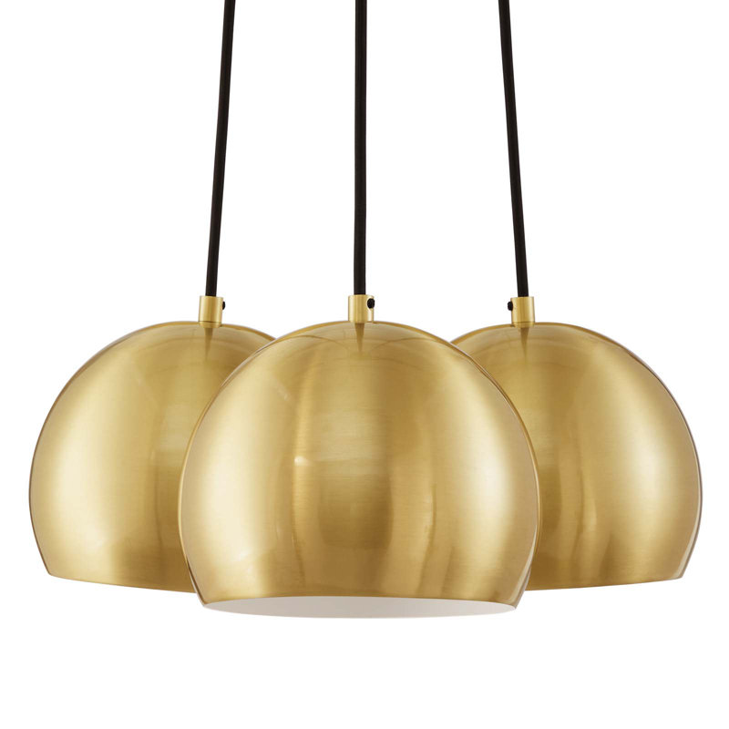 Modway Chalice 3-Light Metal Pendant, Satin Brass