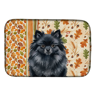 Tapis de vaisselle noir Pomeranian Heirloom