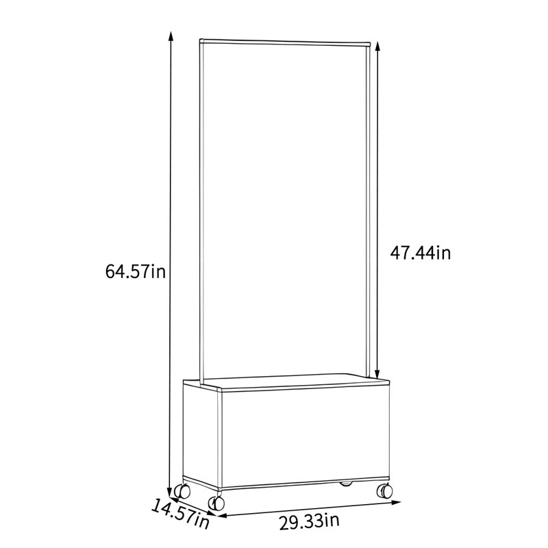 Movable Hall Tree with Large Storage & 360° Wheels, Cream