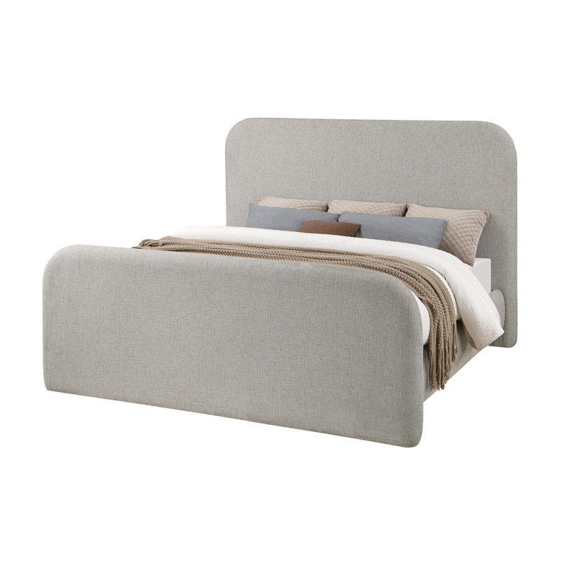 Hedon Grey Upholstered Platform Bed, King