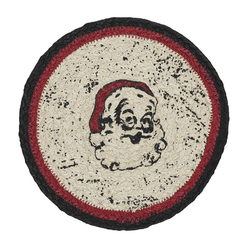 Trivet de Jute Ole Santa en jute de 8 pouces de diamètre